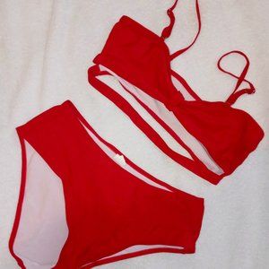Two piece bikini- red